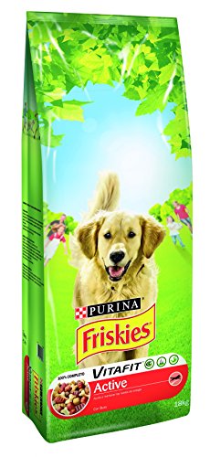 Friskies Purina Active Trockenfutter Für Hunde – Mit Rindfleisch, 18 Kg Sack, Für Energiegeladene Hunde