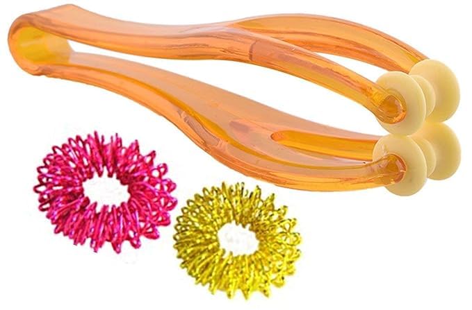 Image of acupressure Pain Relief Yubi Lax Germa 1 Finger Roller and 2 acupressure Ring Massager