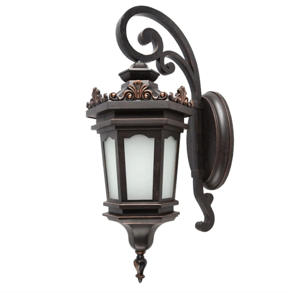 VDOQTLJT Wall Lamps Light Led Outdoor Lighting Ip65 Waterproof Vintage Sconce for Doorway Porch Villa Garden Retro Exterior Lamp/Cold Bulb(Warm Light Bulb)