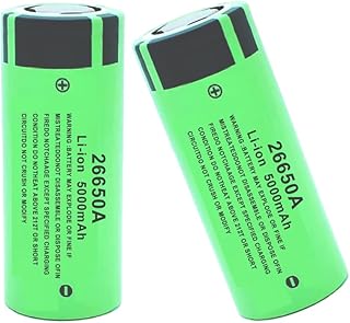 26650 Rechargeable Battery 3.7V 5000mAh Large Capacity for Headlamp, Flashlight (2 PCS)