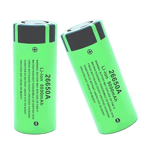 AFSONGOO 26650 3.7V 5000mAh Rechargeable Battery (2 pcs)