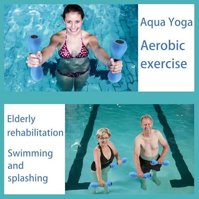 Aquatic Dumbbells 2pcs EVA Water Weights, Aerobic Exercise Fitness Equipment, Hand Weights Set for Aerobics and Weight Loss, Pool Resistance Gear for Water Exercise and Workout Training.