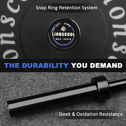 LIONSCOOL Premium 4ft/4.9ft/6ft Barbell for Strength Training and Olympic Weightlifting, 2 Inch Bar for Squats, Curls, Deadlifts, Presses, Hip Thrusts, 350LBS/500LBS/700LBS Weight Capacity Available - Image 6