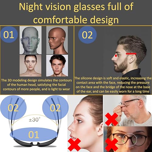 Night Driving Glasses for Men,night vision glasses for driving Women with Yellow Polarized Lenses, TR90 Frame2