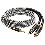 Wekuant Audiophile RCA Cable, [1M/3.2Feet, Silvered-Plated Copper core] 3.5mm Male to 2RCA Male Stereo Audio Adapter Cable with Outer diameters 6.5mm for Smartphones, Tablets, Speakers, HDTV