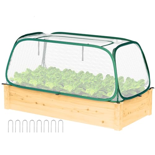 Raised Garden Bed Cover - Large Raised Bed Greenhouse Covers Freeze Protection & Sunblock, Seedlings Plants Growth Cover Against Pests & Animals, Row Covers for Garden in Winter Spring-45'x22'x16'