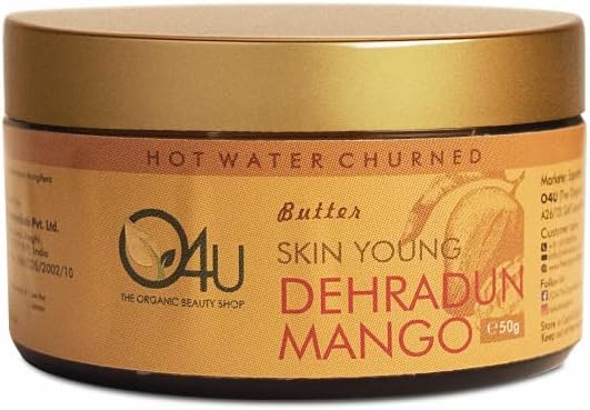 O4U Dehradun Mango Butter for - Young & Radiant Skin, Moisturised Texture, Reducing Age Marks, Sun Protection | USDA Certified, 100% Pure & Organic | (50g)