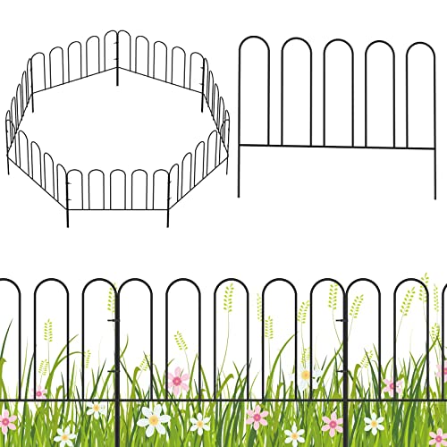 La Mejor Selección de Rejas para jardin - solo los mejores. 37 Valla de jardín 7 paneles de borde pequeño de jardín de 10 pies de largo, valla de barrera de animales, paneles de valla de metal a prueba de óxido, valla decorativa de jardín...