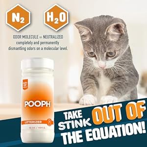 Pooph Litterizer – The litter box civilizer | Cat Litter Deodorizer | Absorbs Moisture & Odor | Cat Litter Scent Deodorizer | Non-Toxic, Eco-Friendly, Fragrance-Free | Safe for Pets and People | 16oz