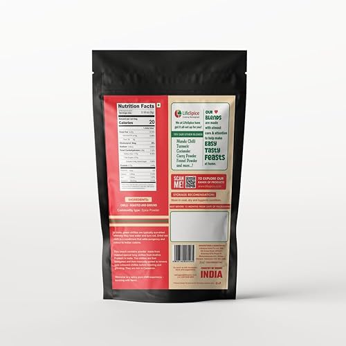 Miniatura 2 de LifeSpice Desi Chile en polvo (tostado)  Bolsa de 3.53 oz  Fabricado con chiles indios 100% auténticos  Con fitoquímicos naturales  En una bolsa