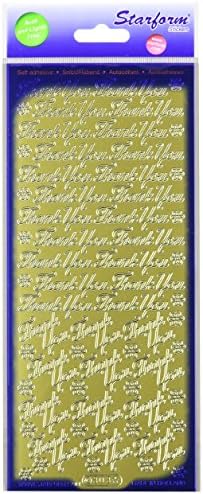 Starform 11030 Deco Stickers, Thank You, Gold