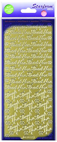 Starform 11030 Deco Stickers, Thank You, Gold #TOP2