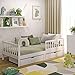 CADANI Nik Kinderbett 90x200 cm Weiß, Montessori Rausfallschutz abnehmbar, Juniorbett Umbaubar inkl. Roll-Lattenrost und Schublade, bis 200 kg belastbar