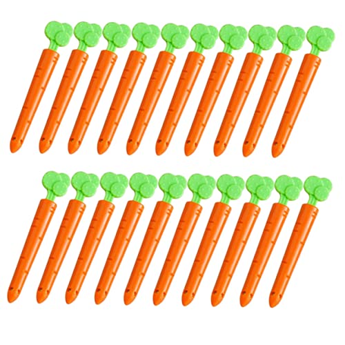 SOLUSTRE 20pcs Bag Plastic Organizing Clips Candy Bag Clips Food Packages Clips Sealing Clip Sealer Carrot Shaped Bag Clips Chip Seal Clips Piping Bag Clips Snack Freezer Keeping Orange