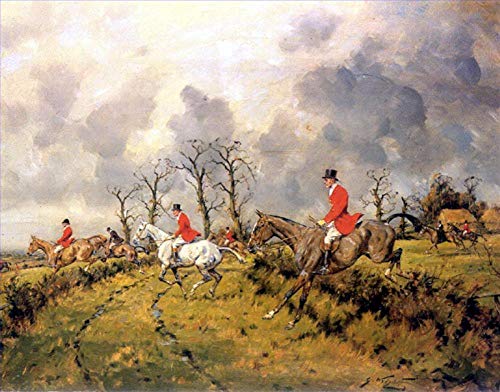Pinturas sobre lienzo, 18 famosas pinturas al óleo, cazadores corriendo sobre caballos HRT1-06, £70-£1500 pintadas a mano por profesores de Academias de Arte