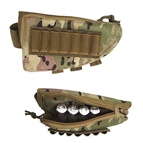 FIRECLUB Tactical Sharpshooter Stock Pack | Cheek Pad | Buttstock Ammo Holder | Zippered Utility Pouch Shell Holder(CP)