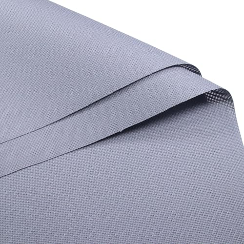 Image of KCS 16CT Counted Cotton Cross Stitch Aida Cloth Fabric (Light Steel Grey, 59 inch x 1 Yard)