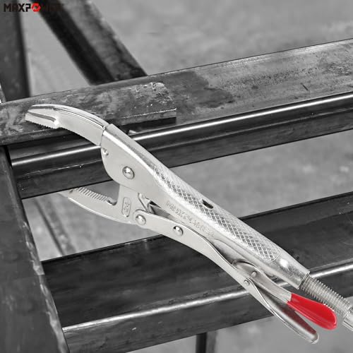 Image of MAXPOWER Locking Pliers, 10-inch Curved Jaw Locking Plier Set, Adjustable Opening Maximum Capacity 2.5 inch /65mm, Large Jaw Locking Pliers, 2 Pack