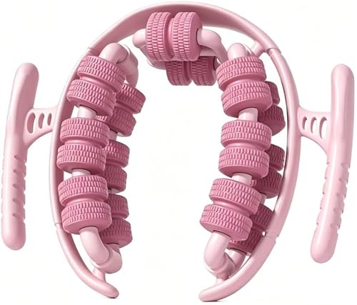 Anti-Cellulite Massage Roller, 28 Wheels Deep Tissue Massager for Legs & Body, Lymphatic Drainage Tool for Muscle Recovery & Skin Smoothing - Pink