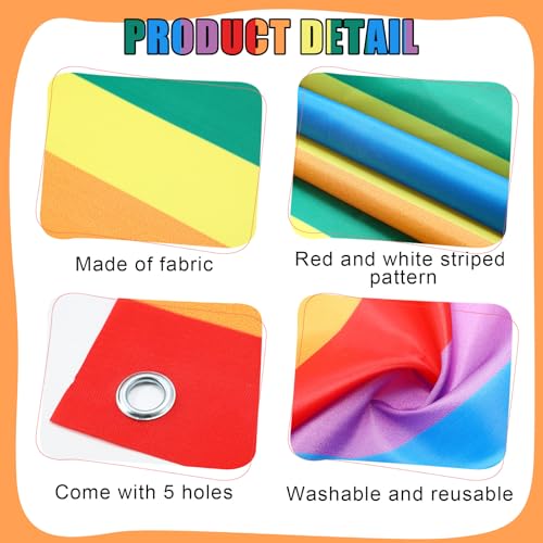Image of Preboun 3 Pcs Carnival Awning Decorations Tent Circus Hanging Decorations Carnival Banner Concession Stand Sign Canopy Awning for Pirate Summer Party, 9.84''x78.74'' (Rainbow Color)