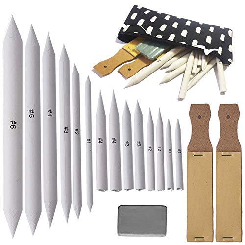 EUli Blending Stumps and Tortillions Set with 2 Pieces Sandpaper