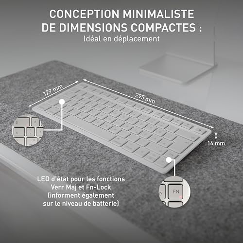 Clavier compact pour Mac AZERTY CHERRY KW 7100 Mini BT blanc - 4