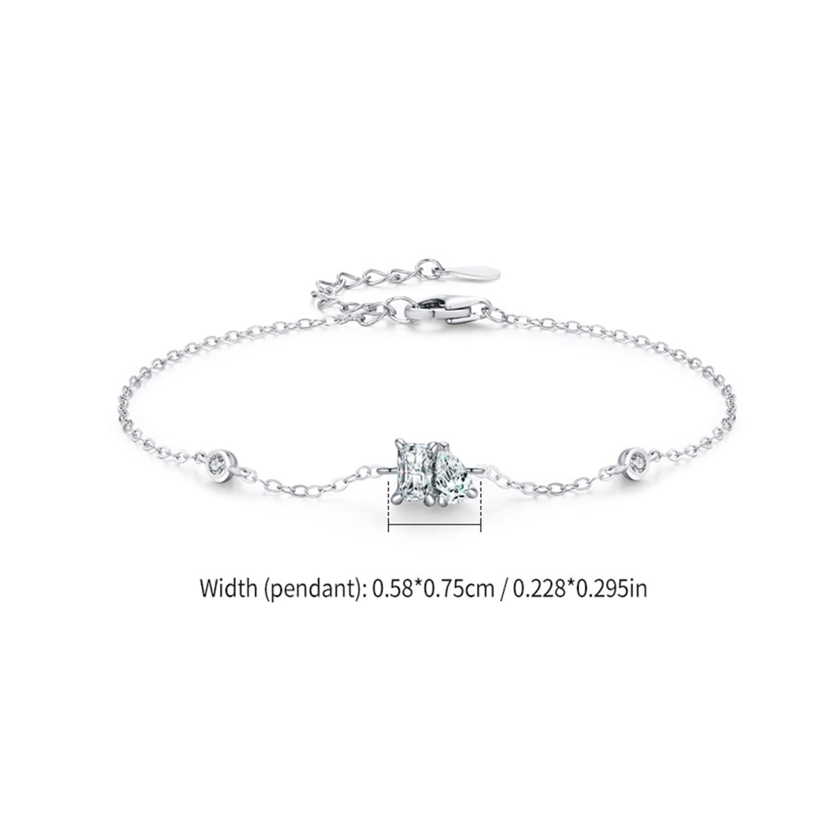 Armbänder Damen Modern, Armbänder Damen Boho Schlichtes Geometrisches Design mit 0,4 Ct Rechteckigem Labordiamanten