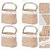 Happyyami 4Pcs Vintage Fleur Fille Panier Rustique de Toile De Jute De Mariage Dentelle Arc Toile De Jute Dentelle Noeud Décor De Mariage Fille De Mariée Fleur Panier