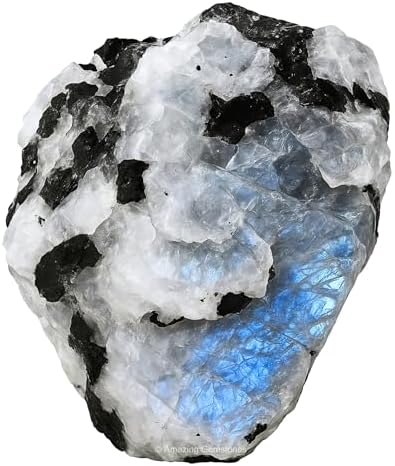 Amazing Gemstone Rainbow Moonstone Raw Crystals and Healing Stone...