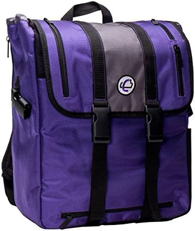 Case-It Bkp-102 Laptop Backpack With Hide-Away Binder Holder, Fits 13-Inch Laptops, Purple/Grey (Bkp-102 Purg)