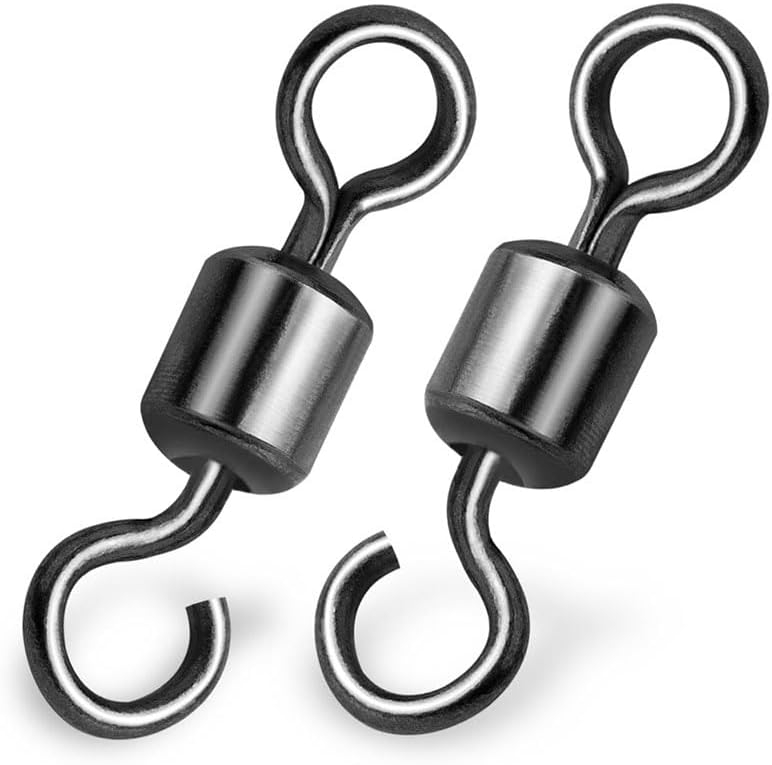 100 pcs Fishing Swivels Open Eye Rolling Swivel Quick Change Leader Line Connector