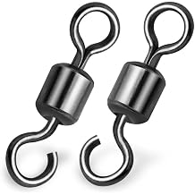 100 pcs Fishing Swivels Open Eye Rolling Swivel Quick Change Leader Line Connector