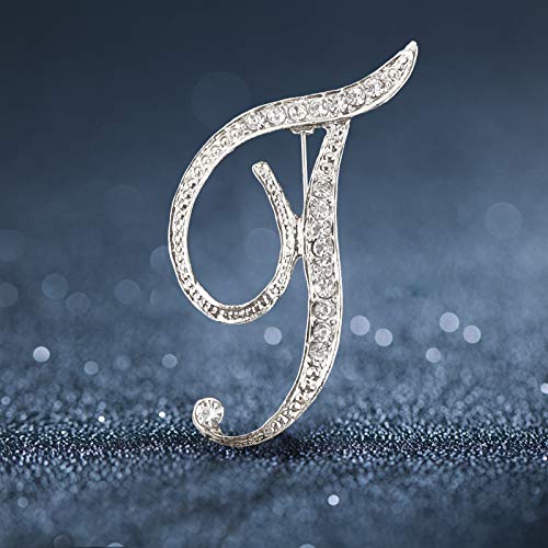Image of Letter Brooch Pins, Alloy Lapel Pin Gold and Silver for Women, Girls, Men