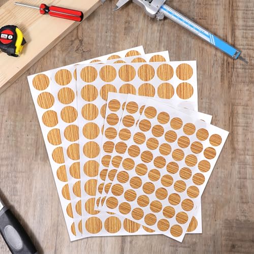 Ymapinc 306 Piezas Tapas para Orificios de Tornillos, Adhesivos para Muebles con Textura de Madera, 2 Tamaños para Estantes de Gabinete miniatura 7
