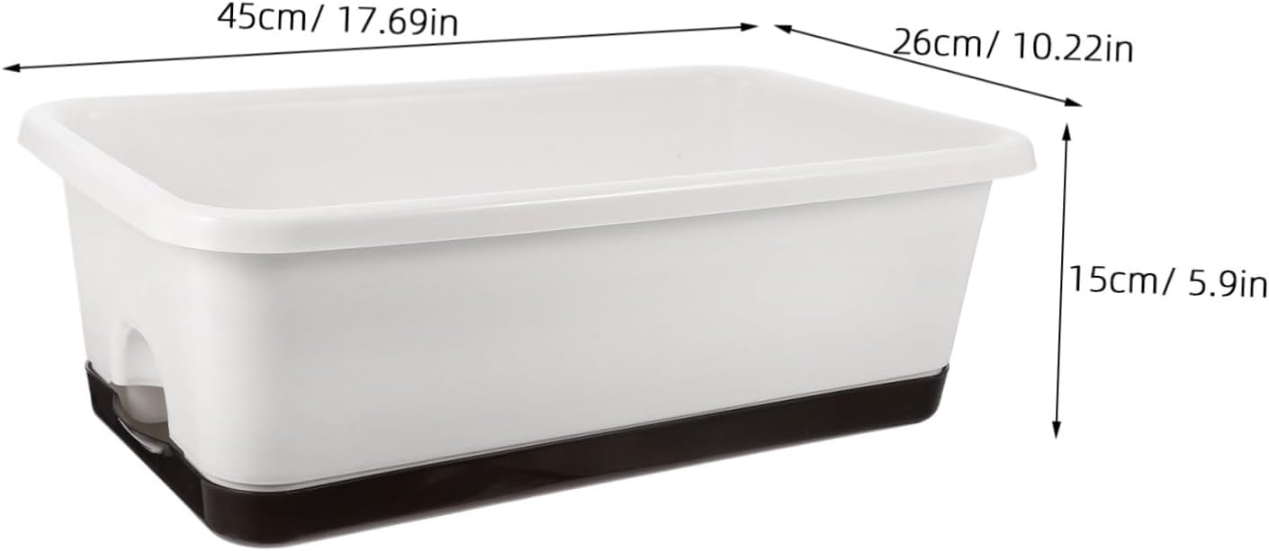 2pcs Rectangular Planter Boxes with Drainage Holes for Windowsill Balcony Garden Breathable Root Aeration Flower Pots for Growing Vegetables and Plants Indoor Outdoor Use