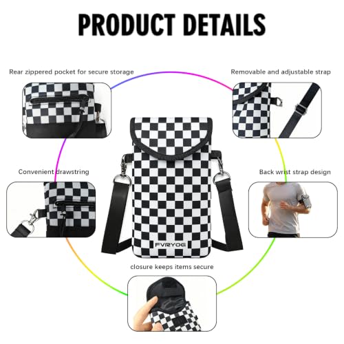 Image of Neoprene Phone Sleeve Pouch Case Bag for Men Women w /Crossbody Strap /Neck Lanyard for iPhone 17 /16 /15 /14 Pro Max, Samsung S25,Pixel 10