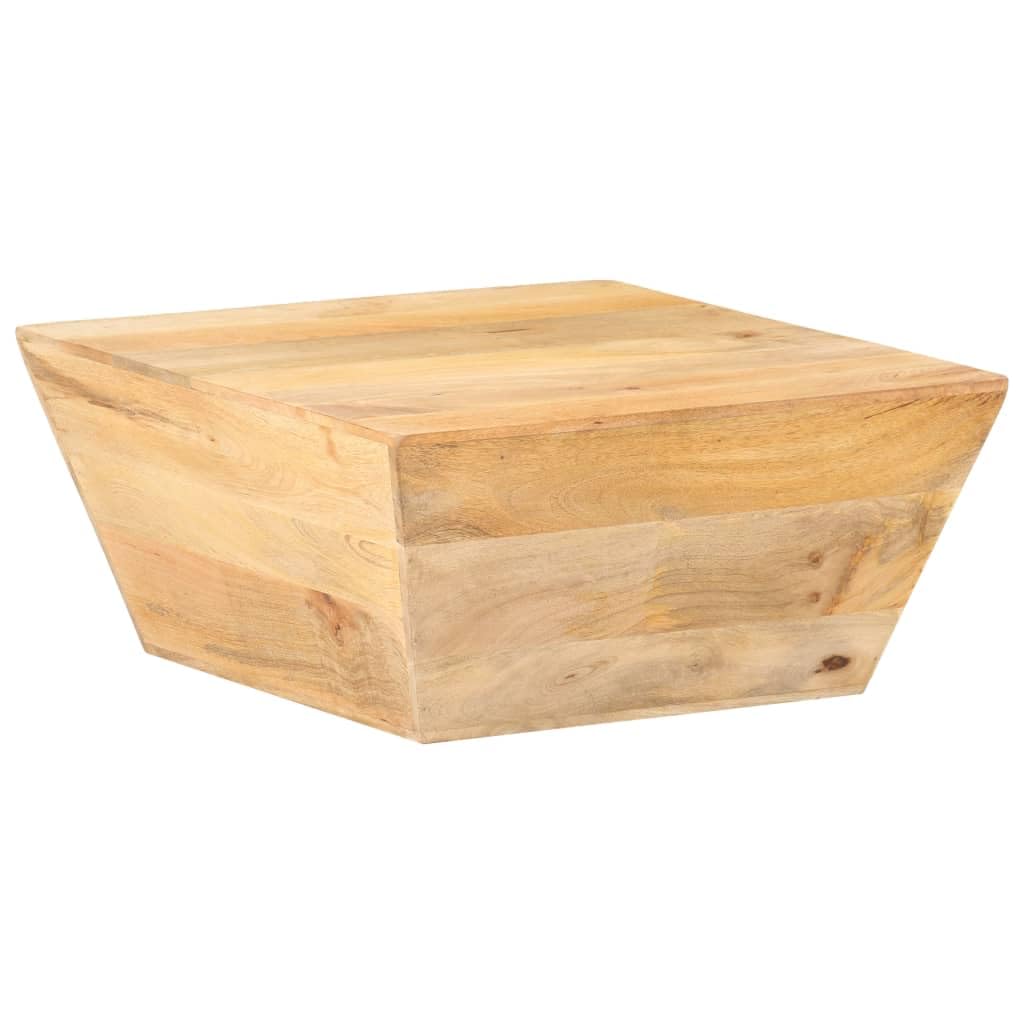 Table basse en bois de manguier massif sculptée en V 66cm