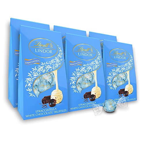 Lindt Lindor Stracciatella White Chocolate Truffles, Chocolates With Smooth, Melting Truffle Center, Great For Gift Giving, 5.1 Oz. Bag (6 Pack) #TOP1