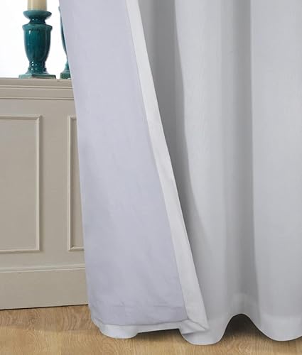Miniatura 8 de always4u Juego de 2 cortinas de terciopelo suave blanco 100% opacas, térmicas, ahorro de energía, cortinas de terciopelo para sala de estar,