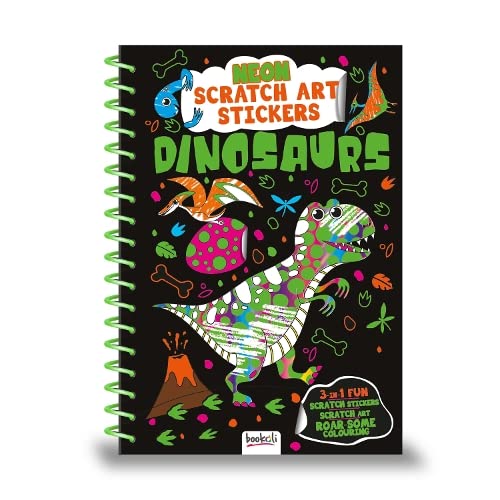 Neon Scratch Art Stickers Dinosaurs (Scratch Art Sticker Fun Neon