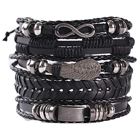 ZHjuju Adjustable Braided Leather Bracelet Set Cover