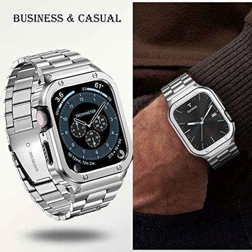 Image of MioHHR Stainless Steel Band and Case for Apple Watch 44 /42mm(Series 3 2 1)