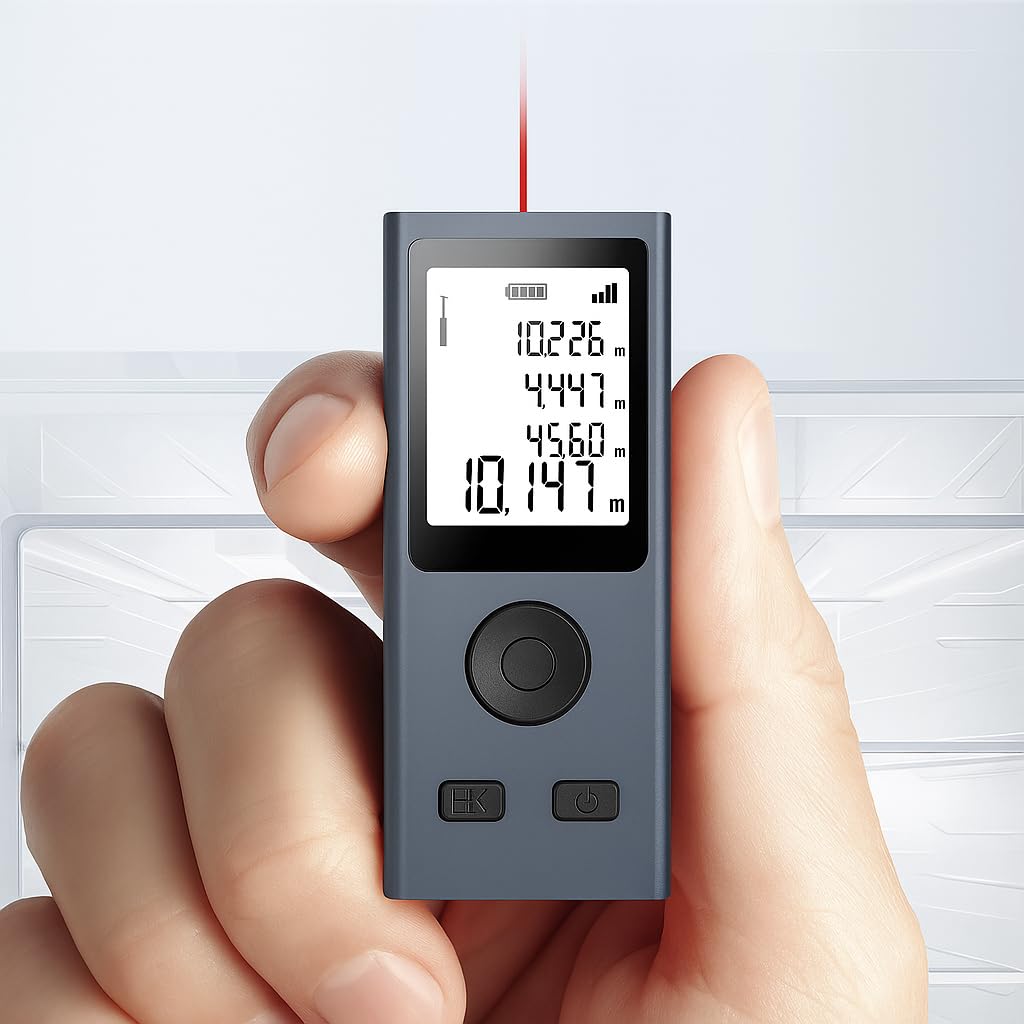 Télémètre laser de mesure de distance | Portée de 29,9 m | Télémètre numérique rechargeable par USB | Précision ± 0,078 mm, ruban laser portable rétroéclairé HD | Appareil de mesure intelligent
