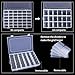 OUTUXED 2 Pack 36 Grids Clear Plastic Bead Organizer Box, Fishing Tackle Box Compartment Organizer with Adjustable Dividers for Jewelry, Art Craft, Bead Storage Containers with 5 Sheets Label Stickers