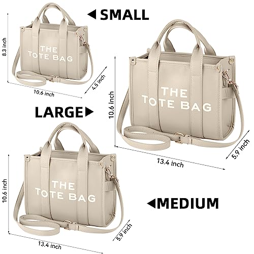 charlore The Leather Tote Bag For Women, Womens Tote Bags with zipper,Can shoulder/crossbody,Handbag - Image 4