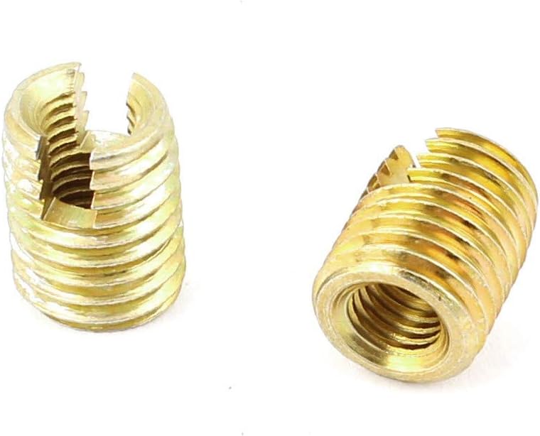 New Lon0167 5 Pcs Featured Brass Tone 14mm reliable efficacy x 10mm x 5mm Self Tapping Threaded Inserts(id:156 69 94 3df)