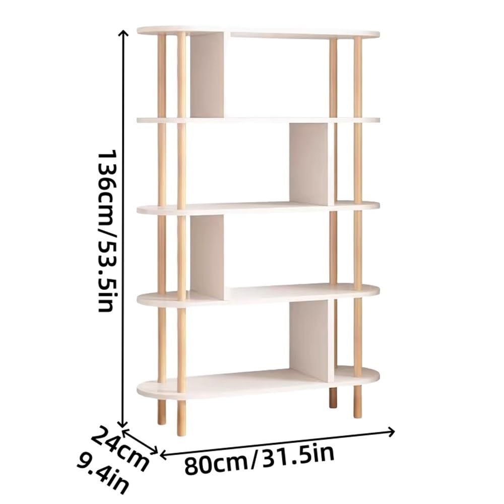 Libreria angolare moderna a 4 ripiani in legno, salvaspazio, per soggiorno, ufficio, camera da letto, elegante soluzione di archiviazione, design funzionale e multiuso
