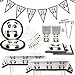 Panda Party Supplies Set,Party Tableware for Kids-Serves 20 Guests-Includes Table Cloth Cake Topper Banner 7"Plate Napkins Cups Straws