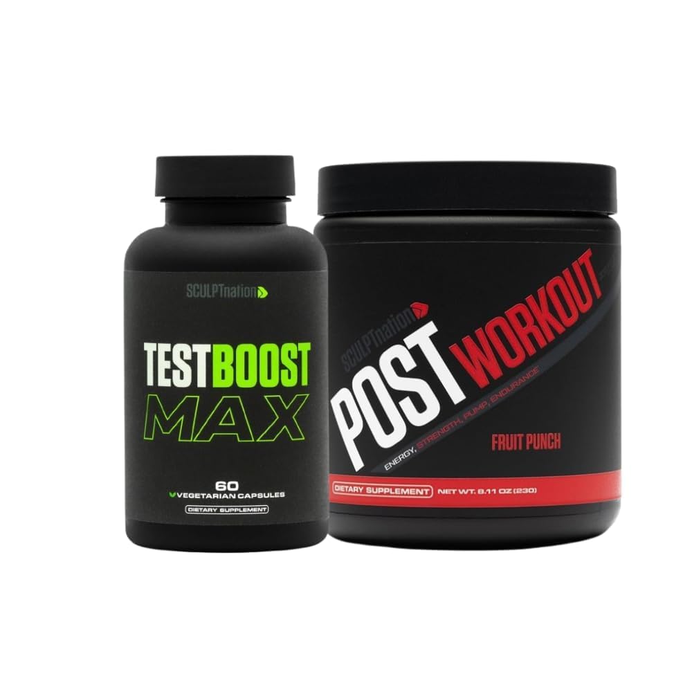 by V Shred Test Boost Max and Post Workout Fruit Punch Powder Bundle