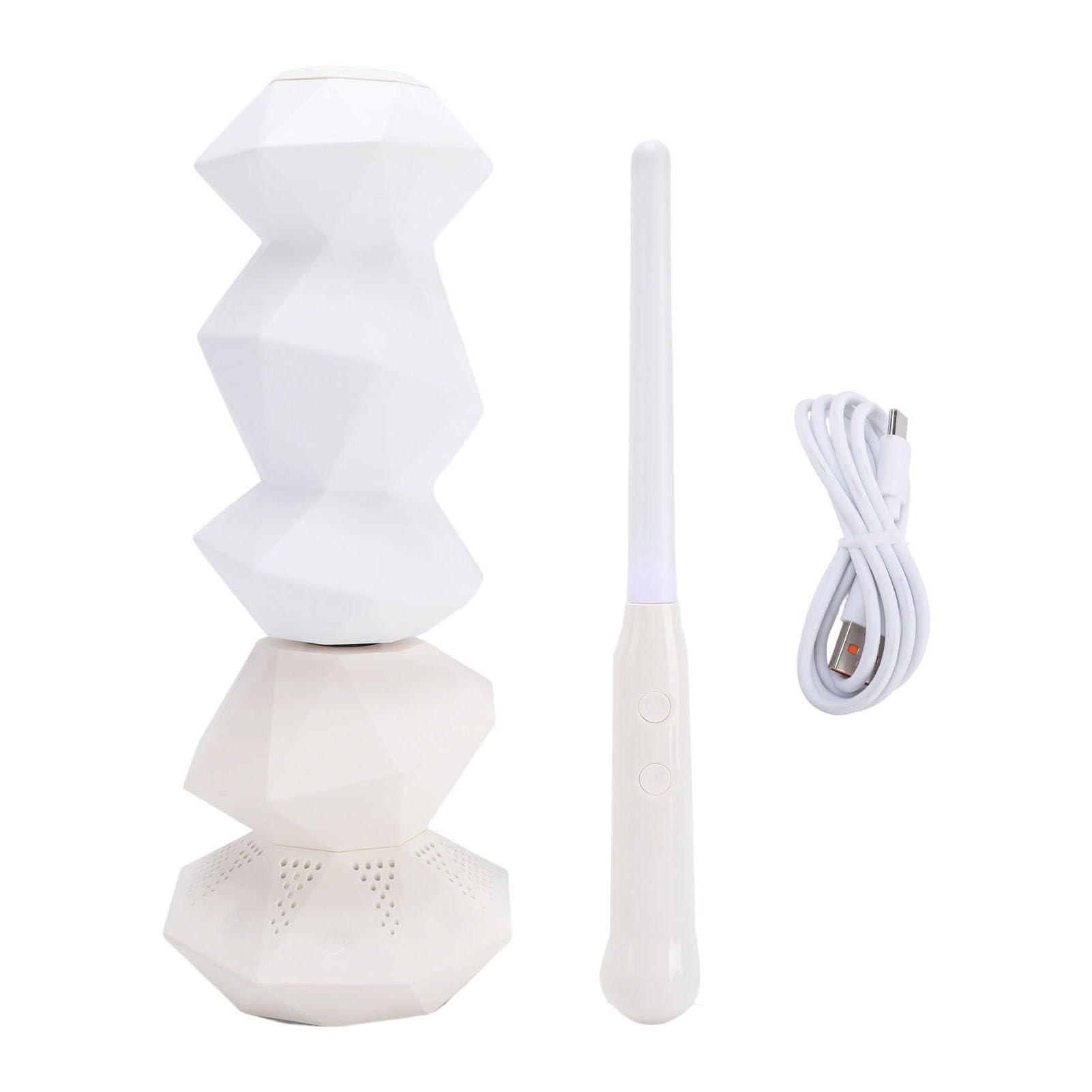Hyuduo Luce Notturna Musicale con Controllo Bacchetta Cambio Colore RGB, Luce Ambientale da Scrivania Sincronizzazione Musicale modalità Rotante per Arredamento Camera da Letto (WHITE)